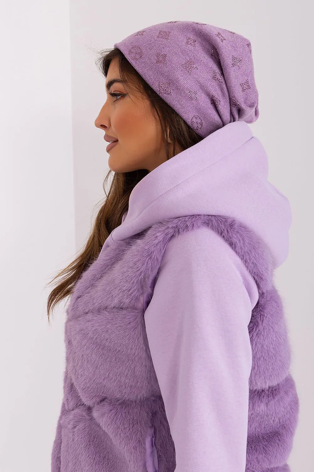 Warm winter beanie hat with cashmere