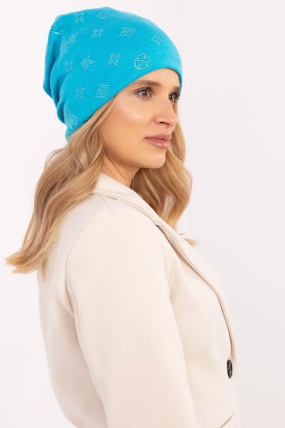 Warm winter beanie hat with cashmere