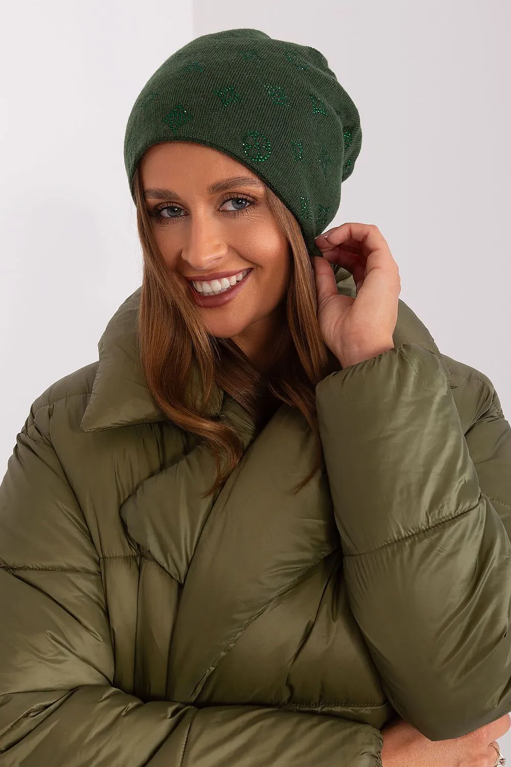 Warm winter beanie hat with cashmere