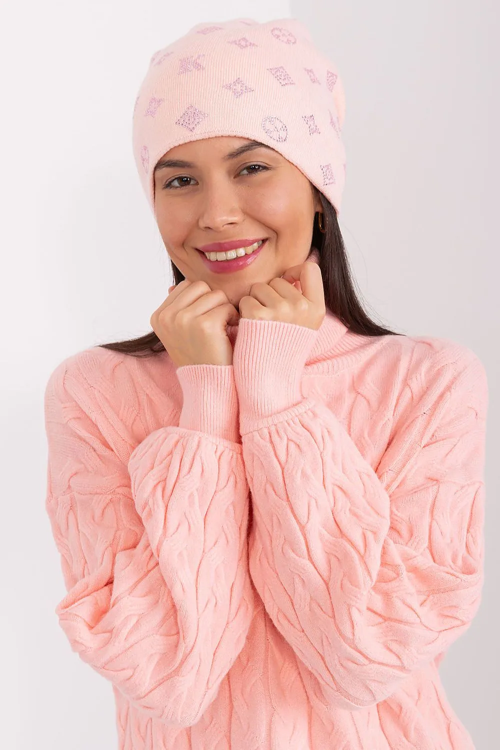 Warm winter beanie hat with cashmere