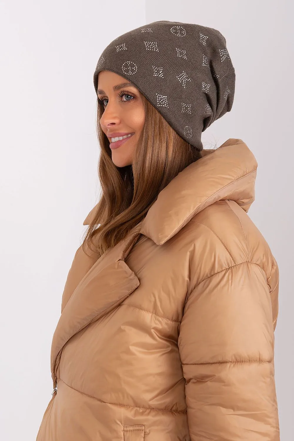 Warm winter beanie hat with cashmere