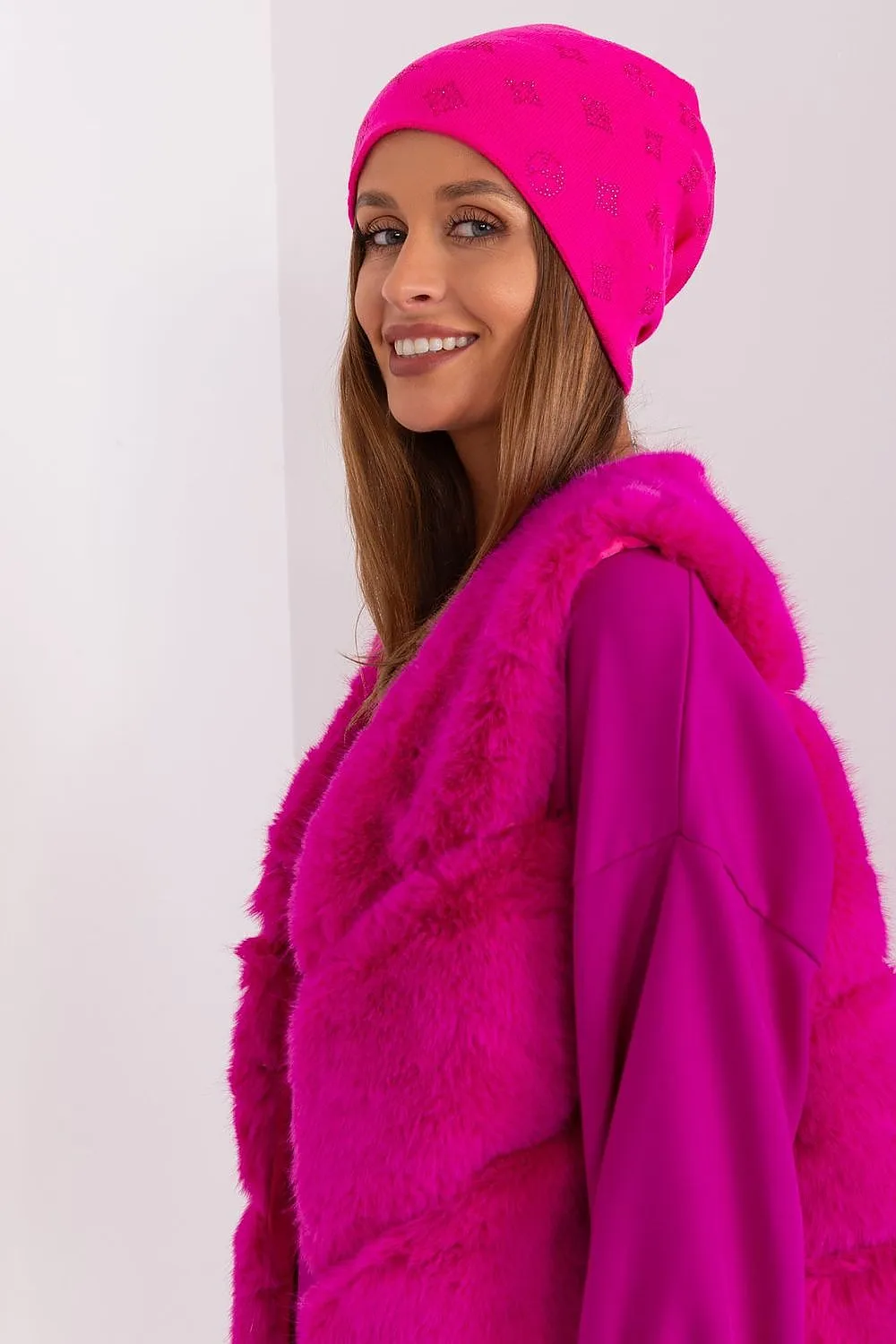 Warm winter beanie hat with cashmere