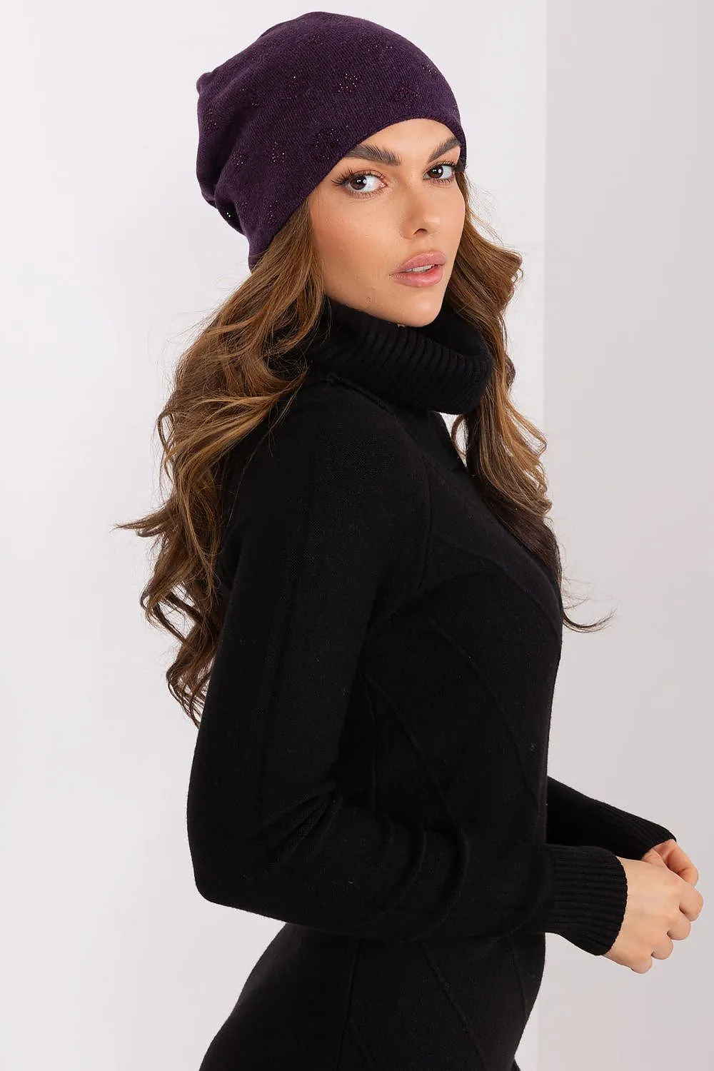 Warm winter beanie hat with cashmere