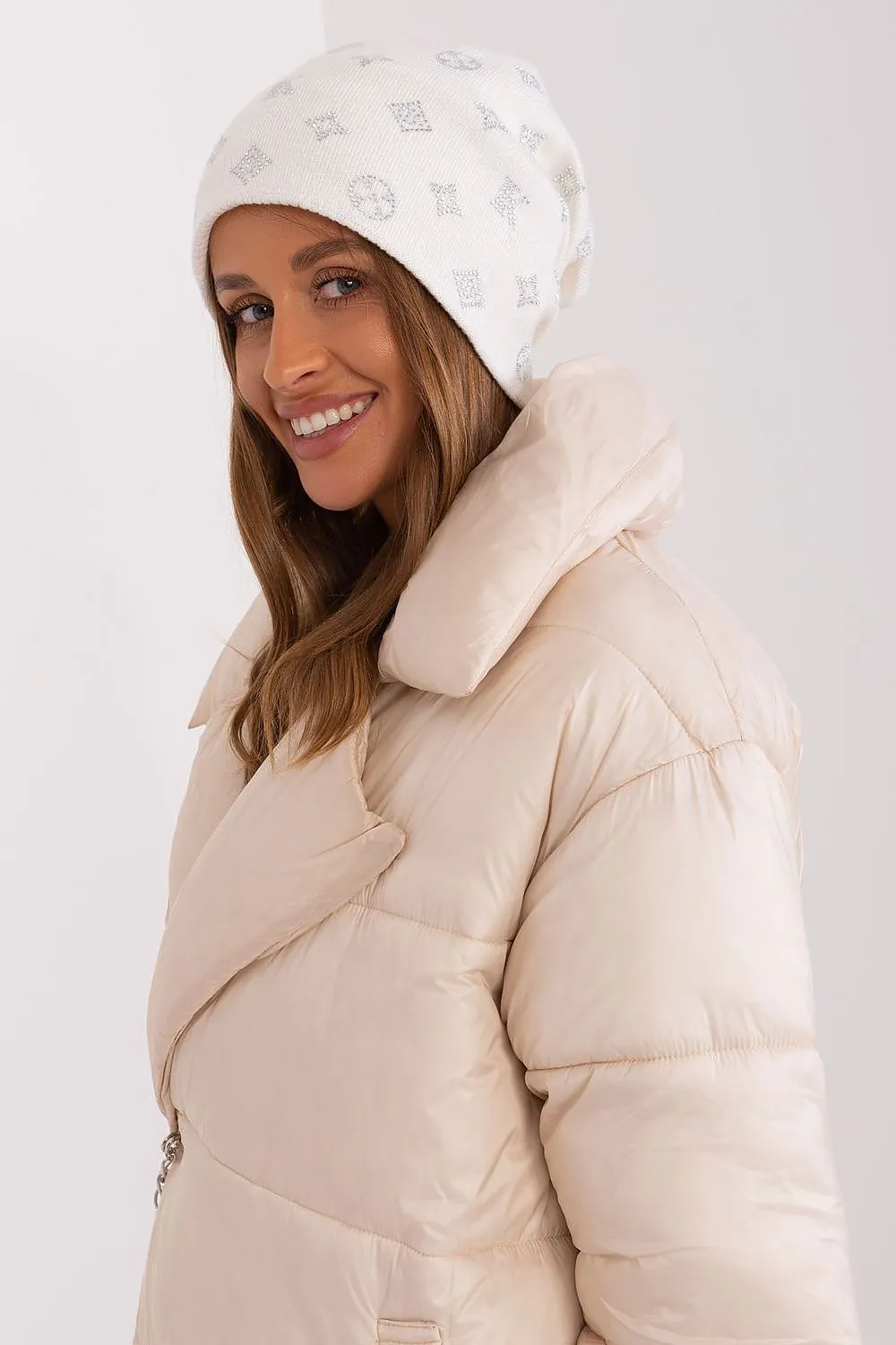 Warm winter beanie hat with cashmere
