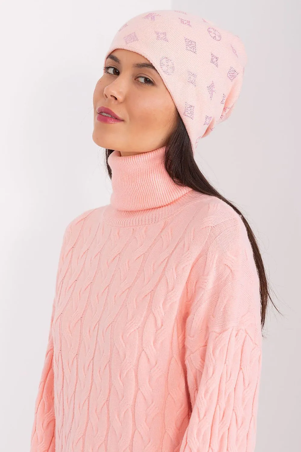 Warm winter beanie hat with cashmere