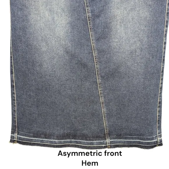 Wash Lab | NWOT Women's Maxi Jeans Denim Skirt | Aquamarine Blue | 25 = Size 2