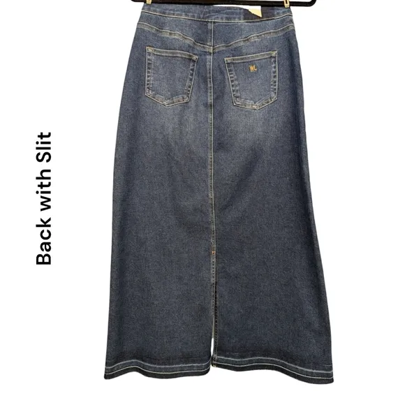 Wash Lab | NWOT Women's Maxi Jeans Denim Skirt | Aquamarine Blue | 25 = Size 2