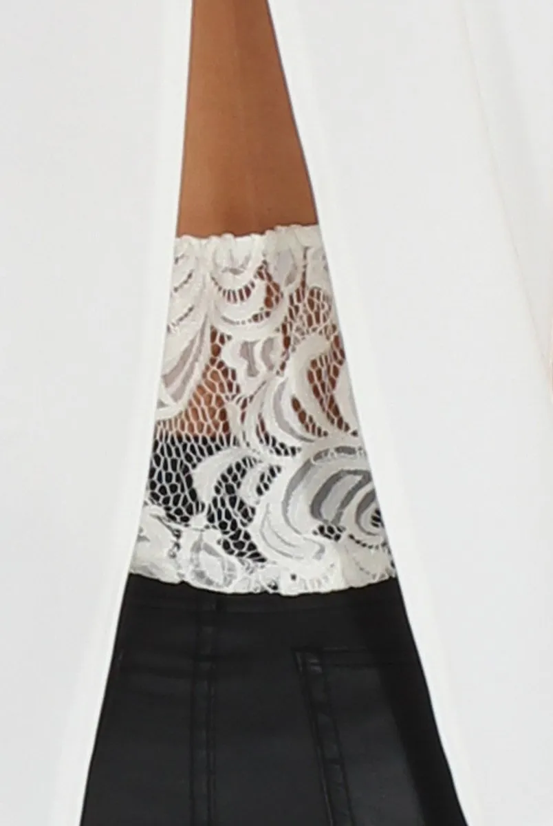 White Split Back Sleeveless Top - Andrea