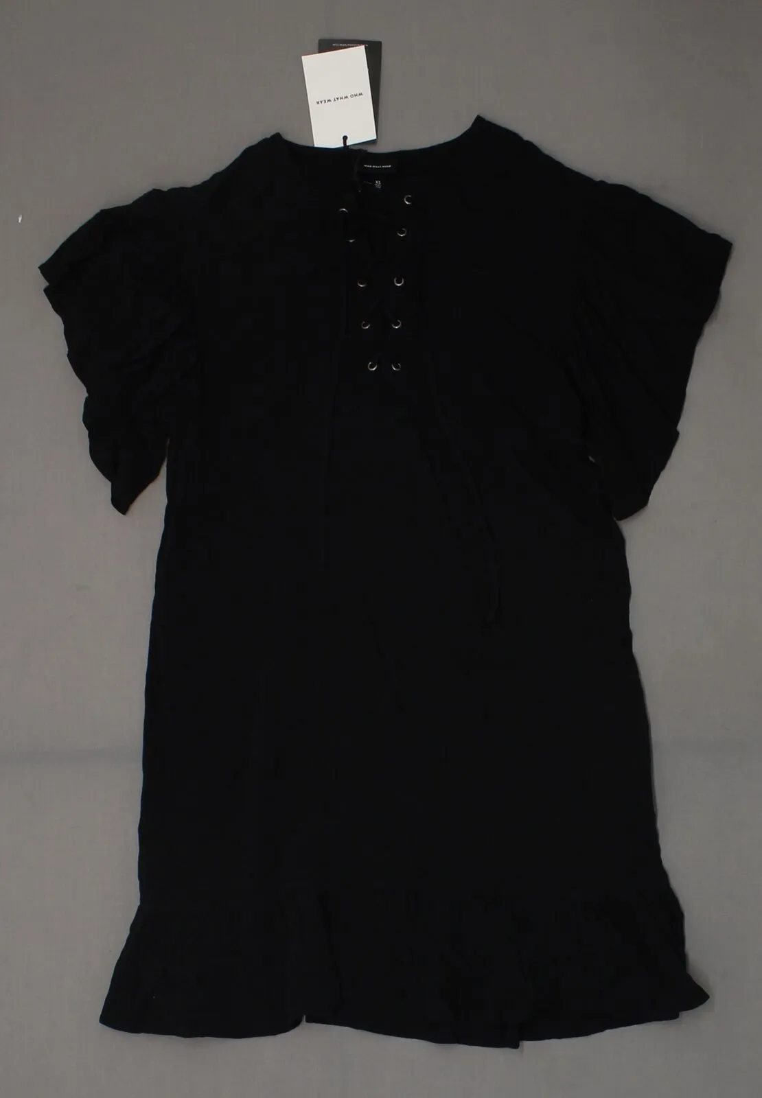 Who What Wear Women's Short Sleeve Lace Up Mini Dress