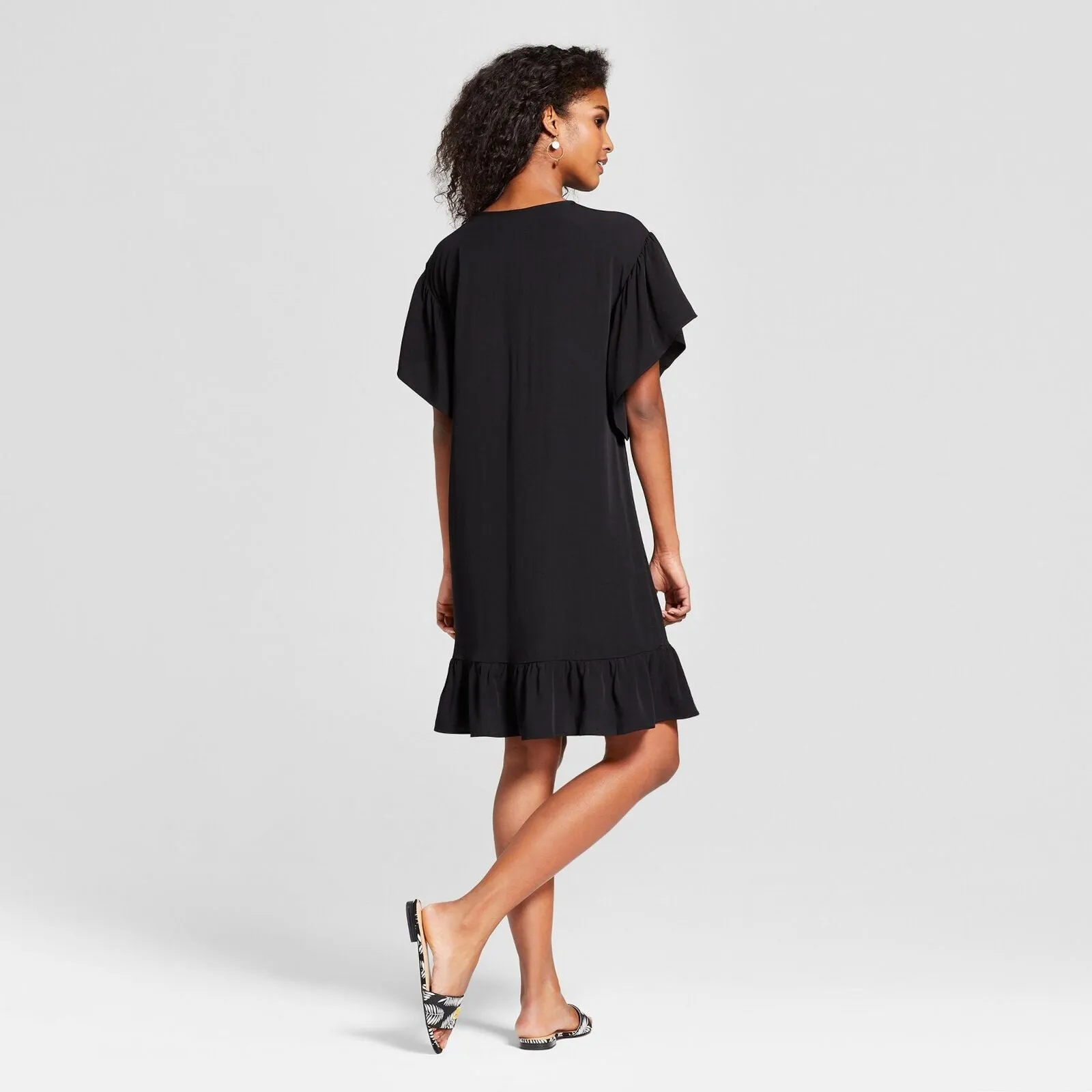 Who What Wear Women's Short Sleeve Lace Up Mini Dress
