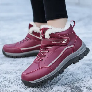 Winter Warm Plush Round Toe TPR Sole Women Snow Boots for Walking