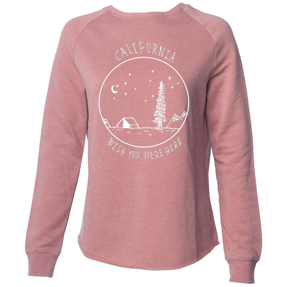 Wish You Were Here White Print Super Soft Crewneck Sweater