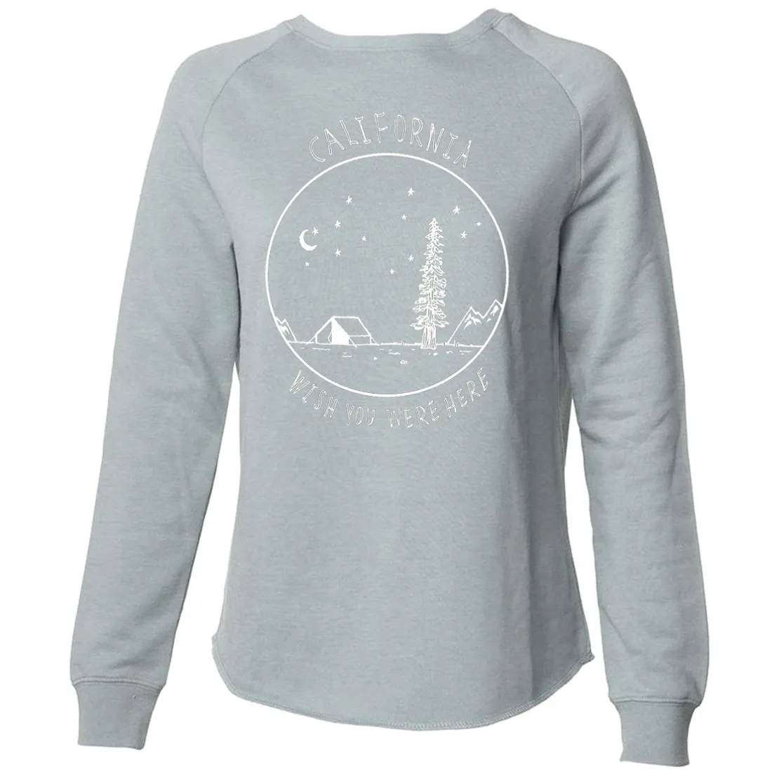 Wish You Were Here White Print Super Soft Crewneck Sweater