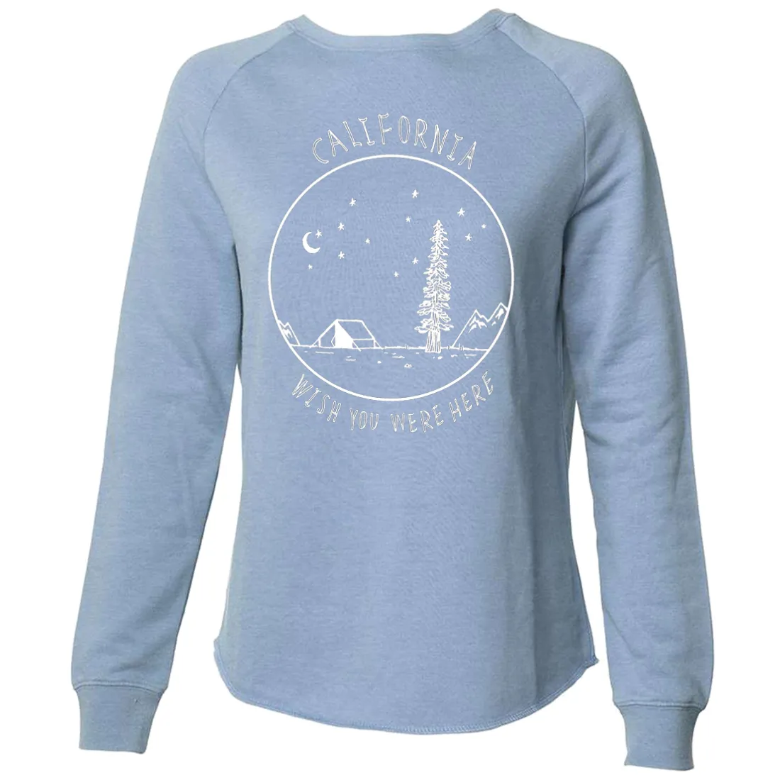 Wish You Were Here White Print Super Soft Crewneck Sweater