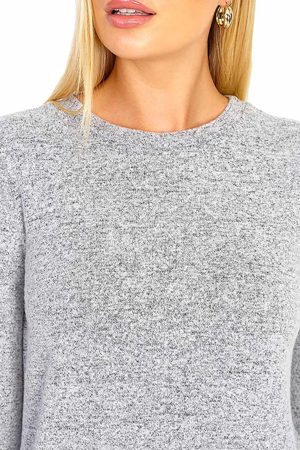 Women Crew Neck Bell Sleeve Top