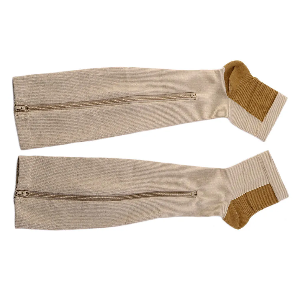 Women Slimming Zippered Compression Socks