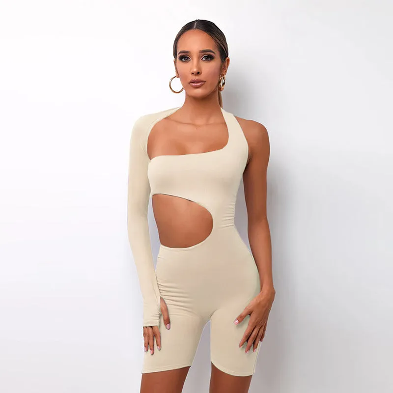 Women Tight Fitness Yoga Suits Off Shoulder Tops And Shorts Tops 2pcs Set trendy