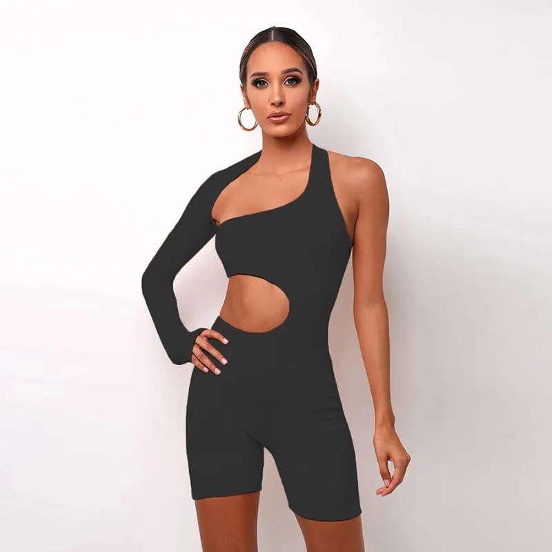 Women Tight Fitness Yoga Suits Off Shoulder Tops And Shorts Tops 2pcs Set trendy