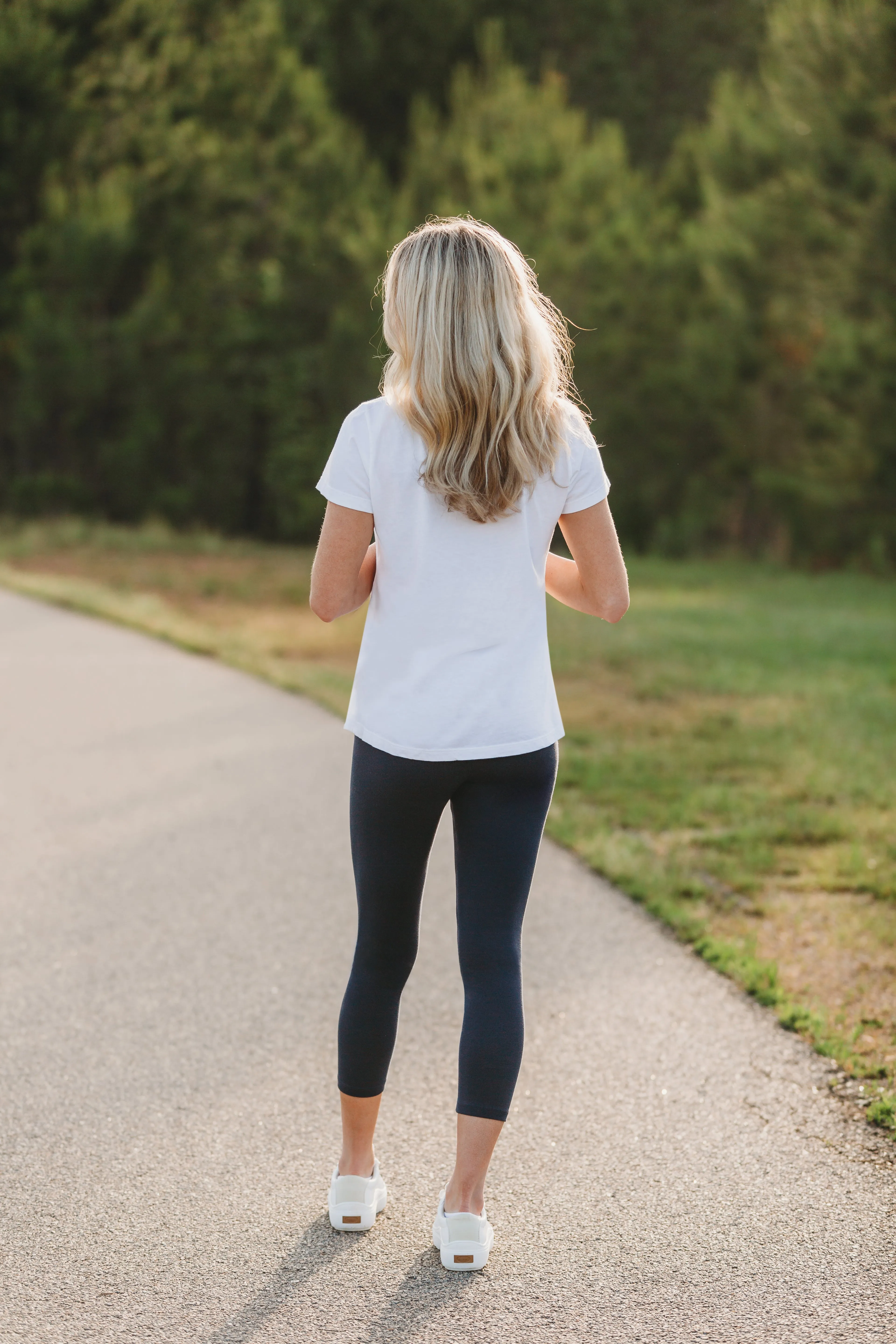 Women's 100% Cotton Soft Capri Leggings | Forest Green