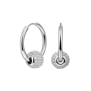 Women's Ball Hoop Earrings - Pair