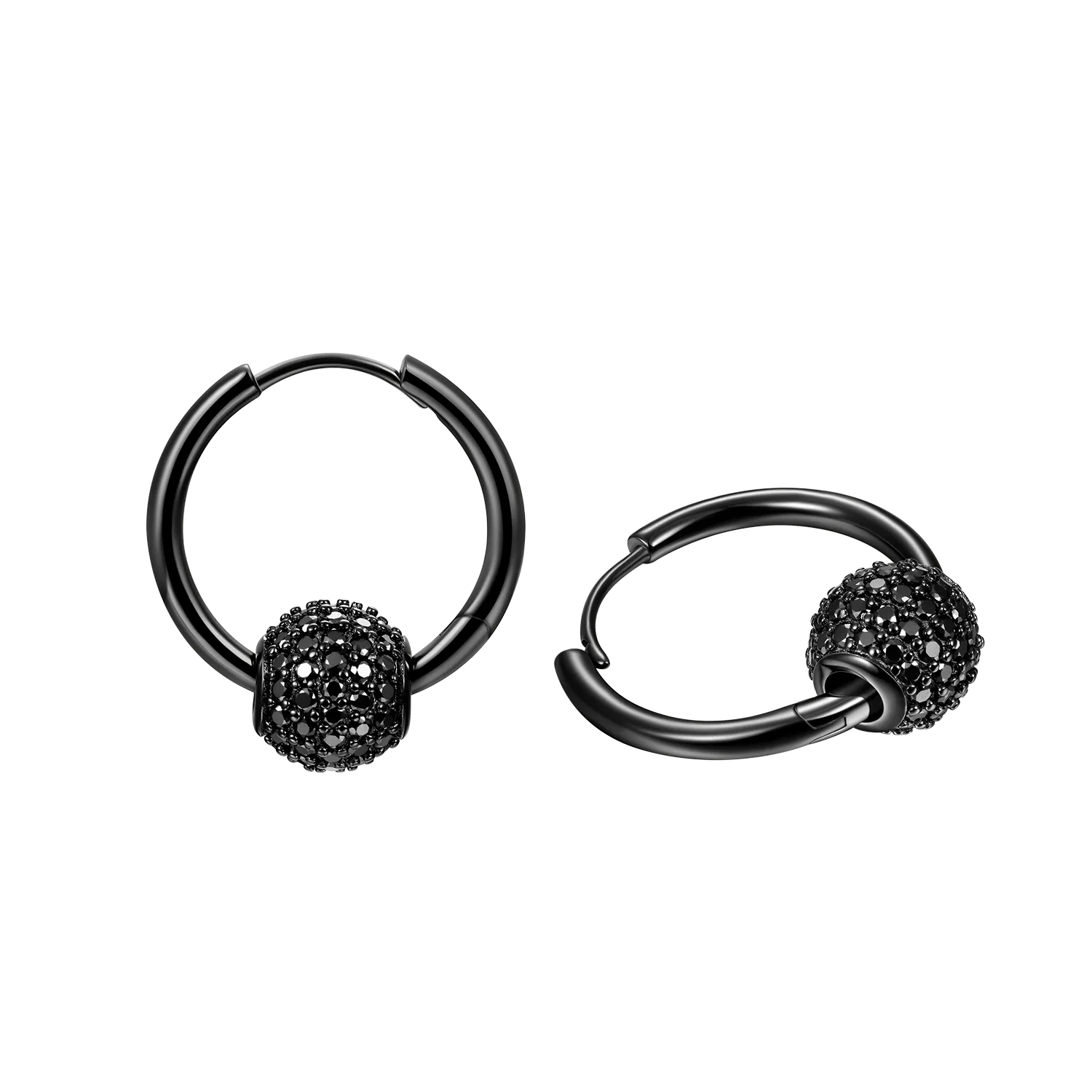 Women's Ball Hoop Earrings - Pair