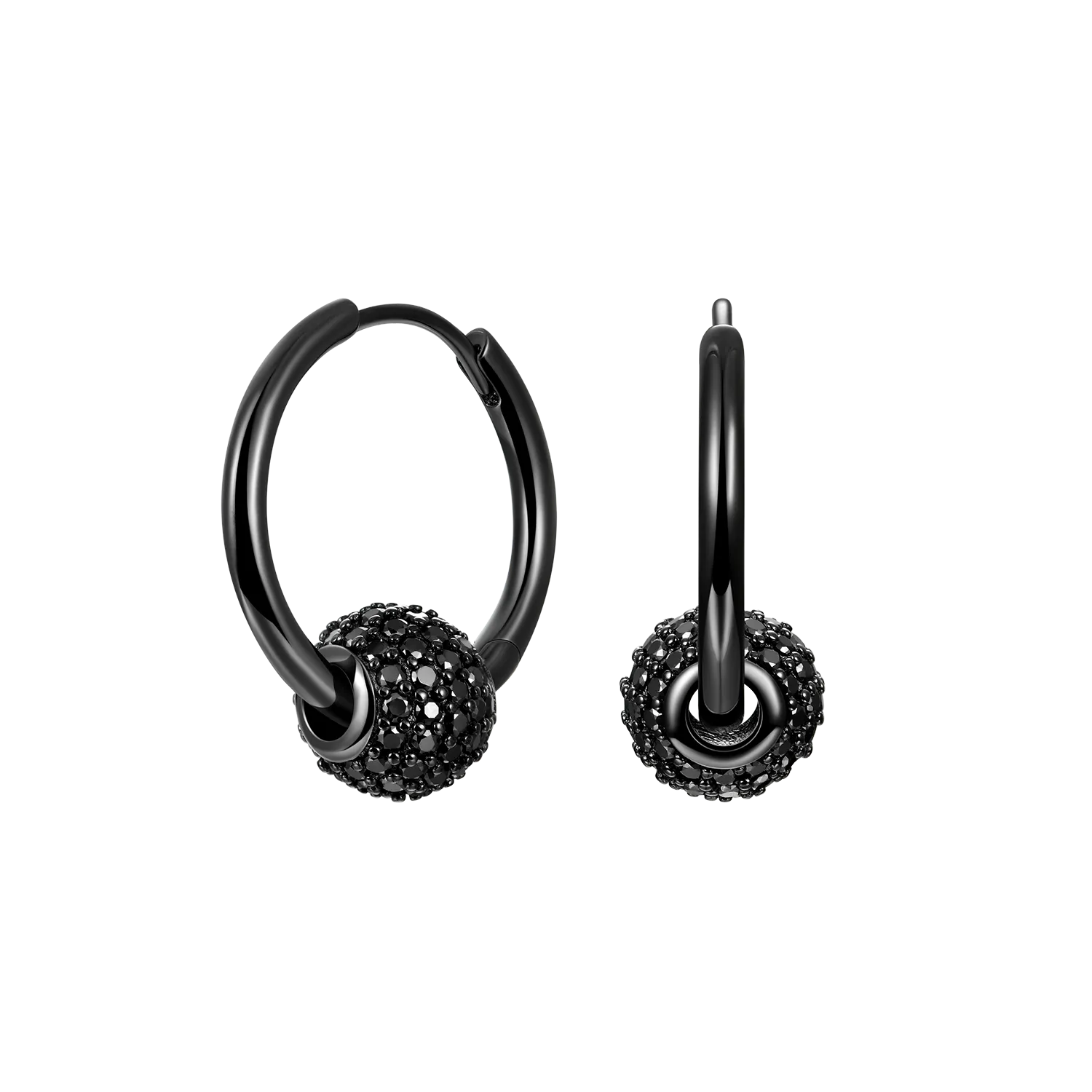 Women's Ball Hoop Earrings - Pair