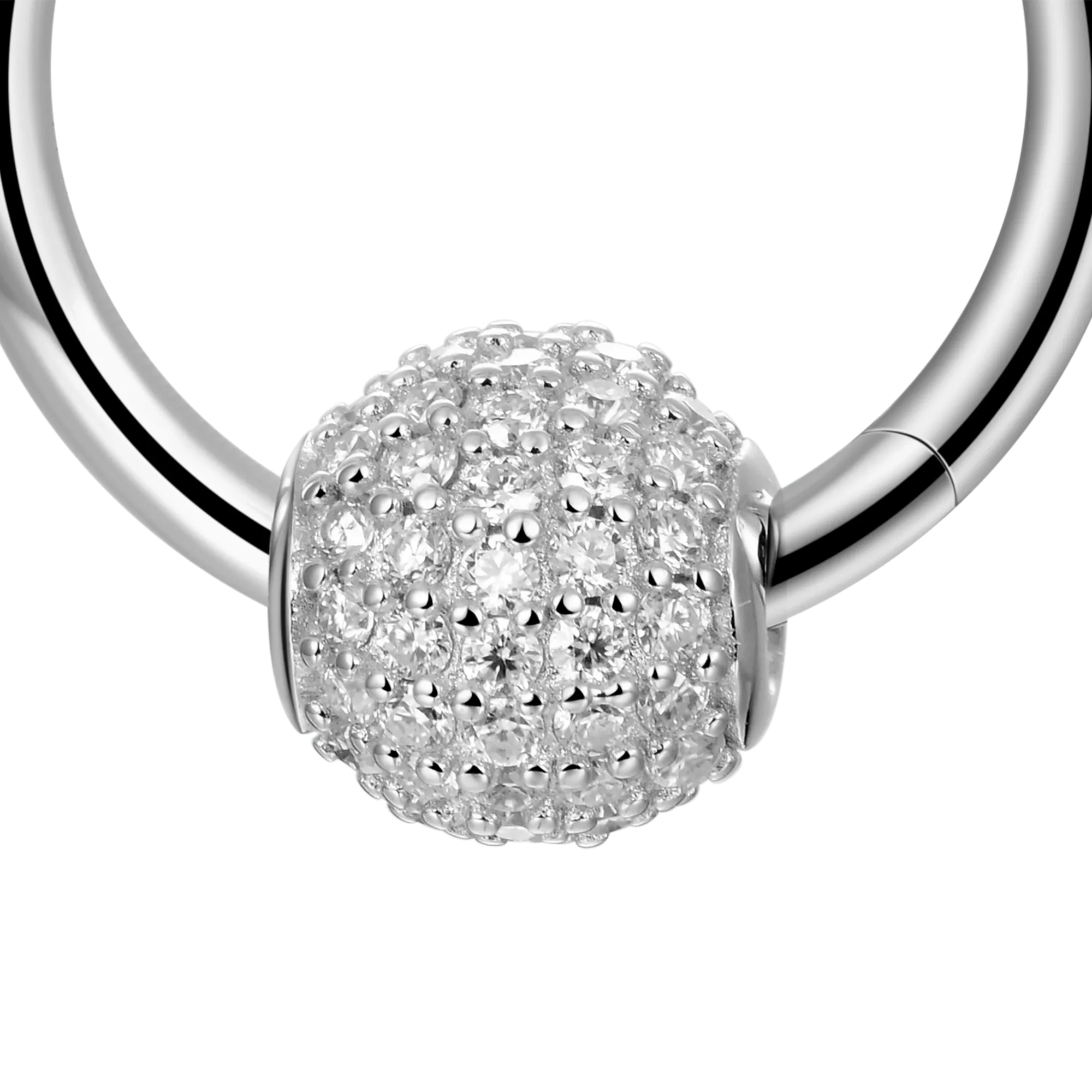 Women's Ball Hoop Earrings - Pair