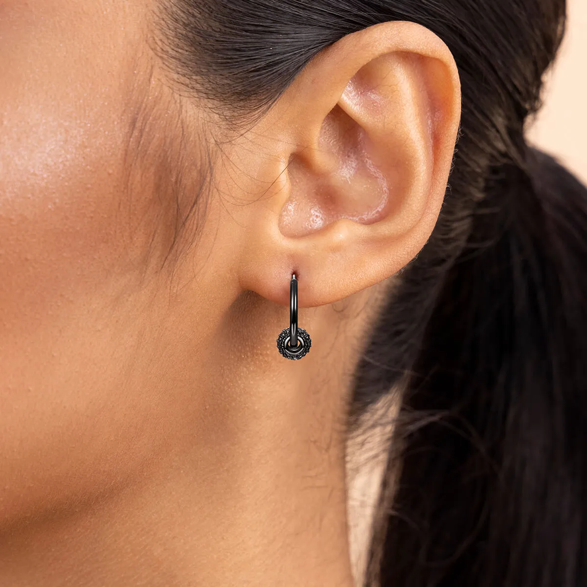 Women's Ball Hoop Earrings - Pair