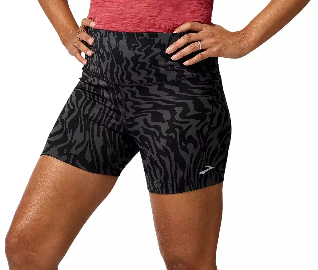 WOMEN'S BROOKS SPARK 5" SHORT TIGHT | OBSIDIAN SPEEDSCAPE