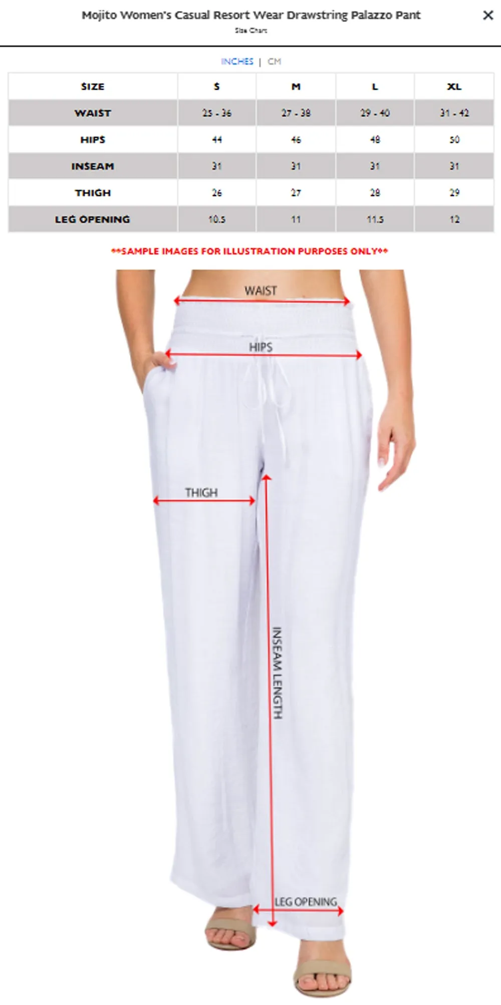 Women's Casual Resort Wear Smocked Waist Drawstring Palazzo Pant