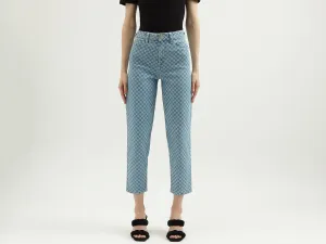 Women's Checked Regular Fit Jeans