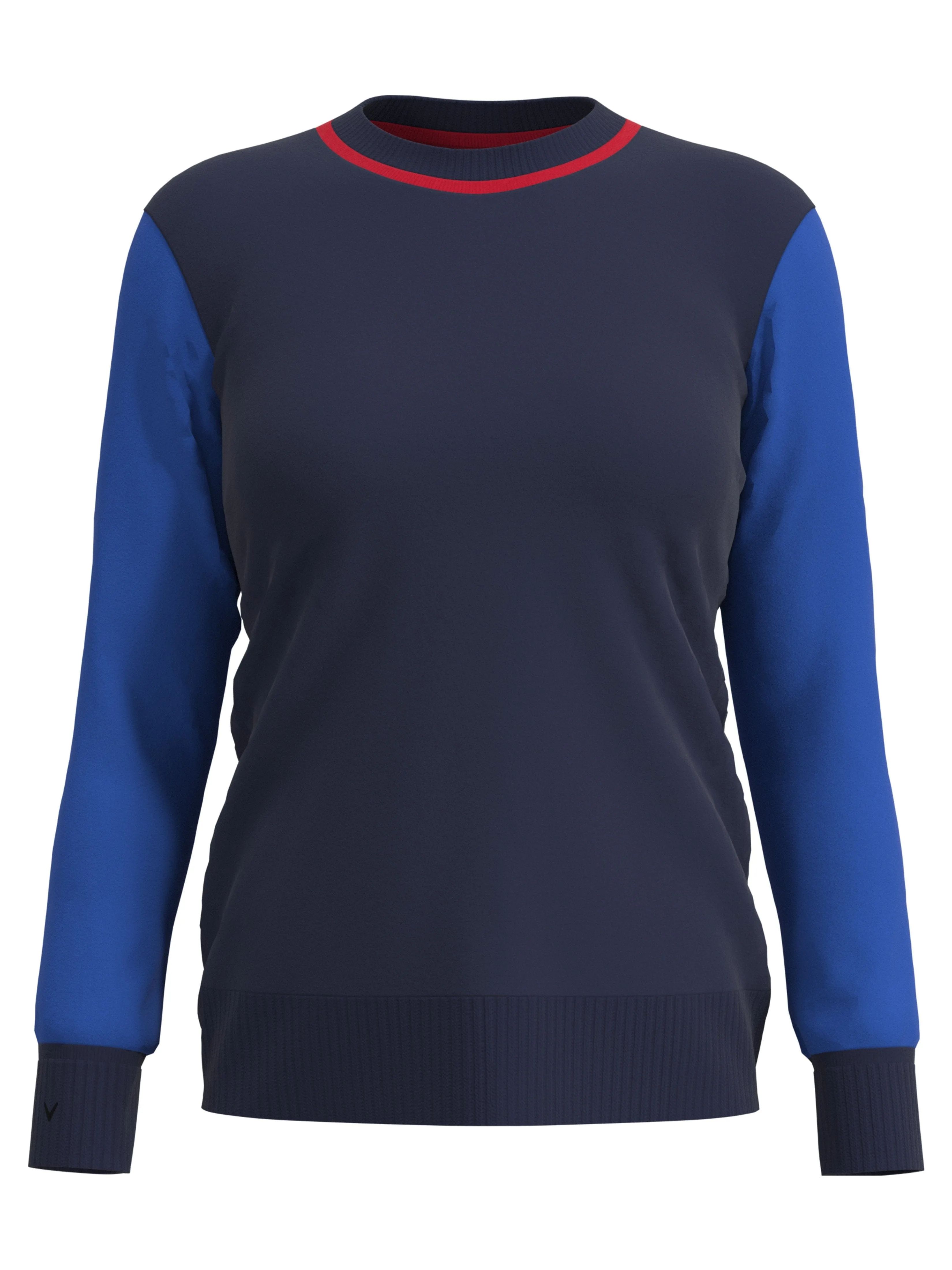 Womens Color Block Crew Neck Sweater