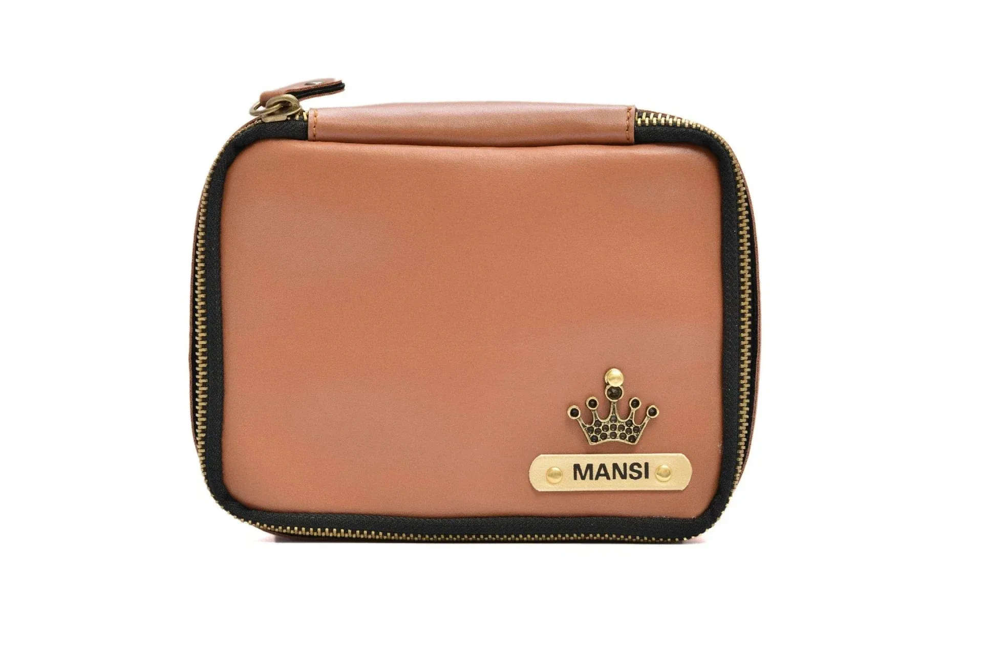 Women's Combo - Mini Makeup Kit & zip around lady Wallet(Tan)