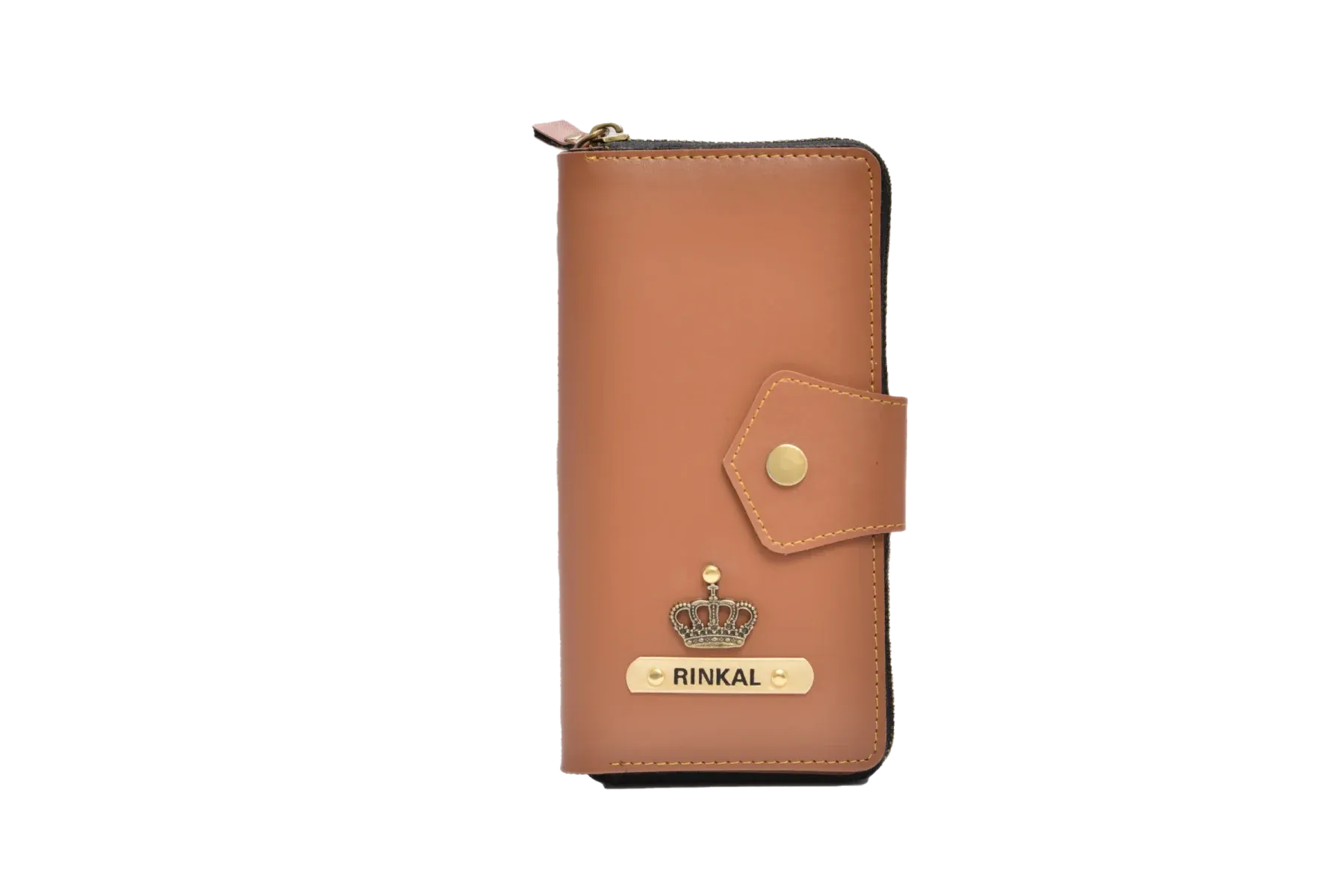 Women's Combo - Mini Makeup Kit & zip around lady Wallet(Tan)
