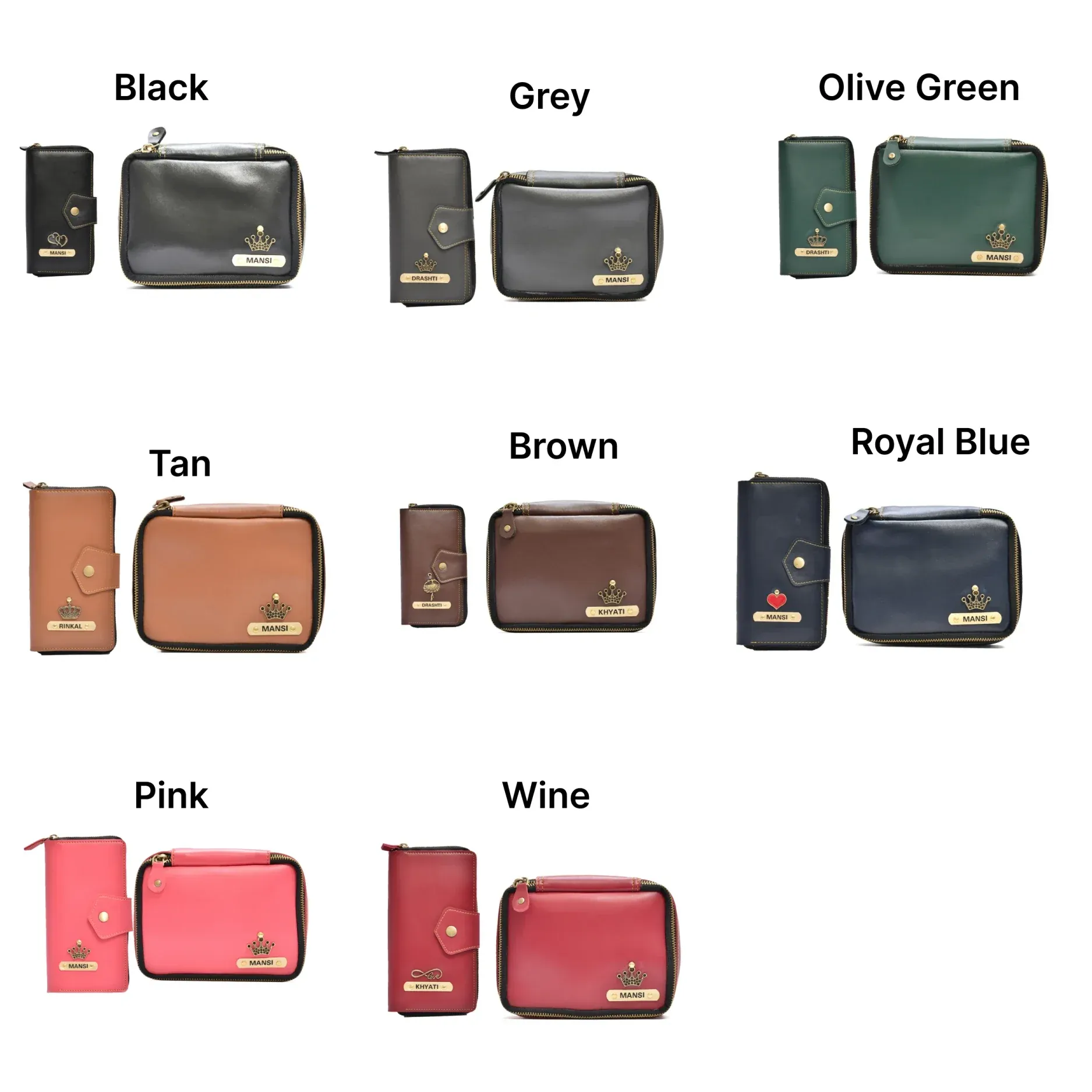 Women's Combo - Mini Makeup Kit & zip around lady Wallet(Tan)