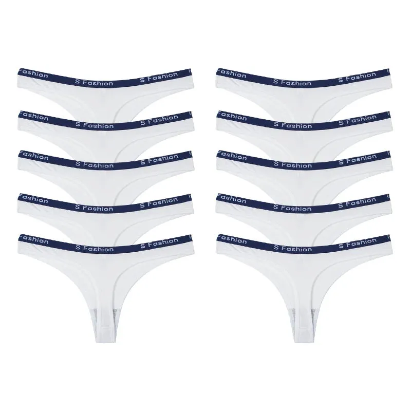 Women's Cotton Thongs Comfortable Letter G-string