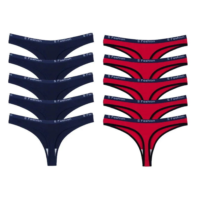 Women's Cotton Thongs Comfortable Letter G-string