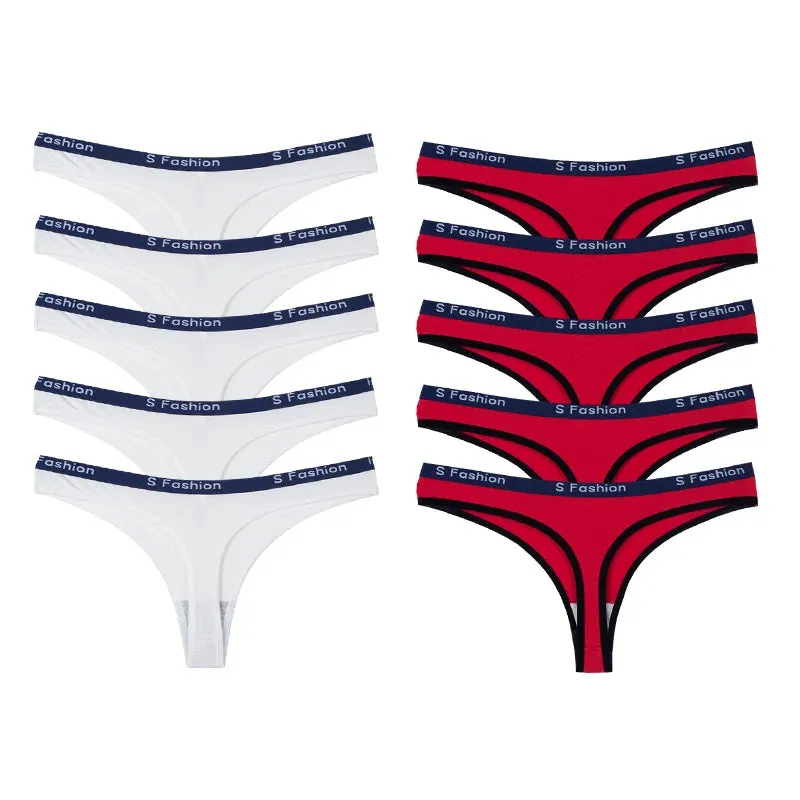 Women's Cotton Thongs Comfortable Letter G-string