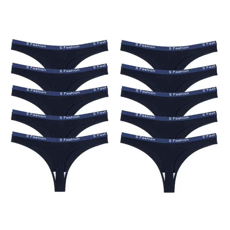 Women's Cotton Thongs Comfortable Letter G-string