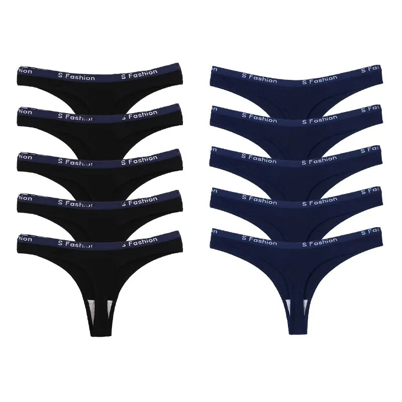 Women's Cotton Thongs Comfortable Letter G-string