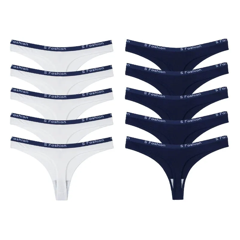Women's Cotton Thongs Comfortable Letter G-string