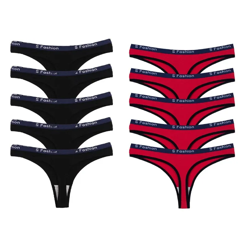 Women's Cotton Thongs Comfortable Letter G-string