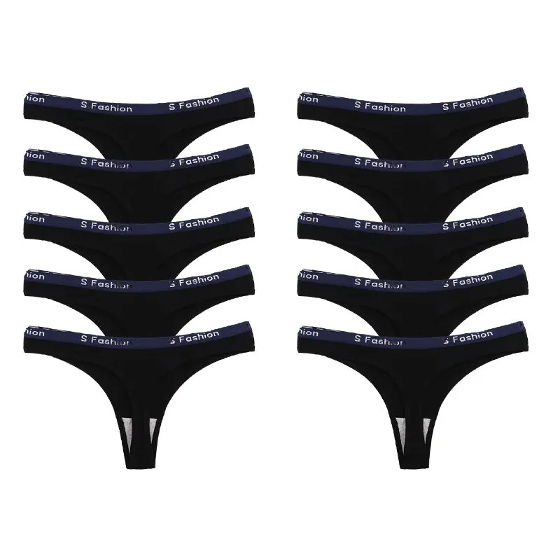 Women's Cotton Thongs Comfortable Letter G-string