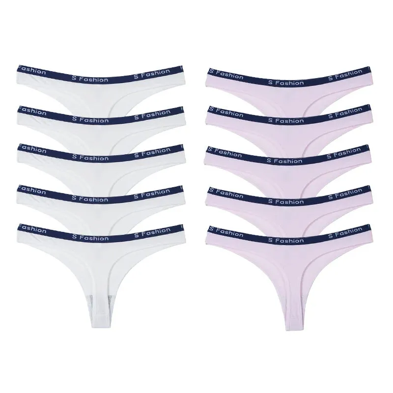 Women's Cotton Thongs Comfortable Letter G-string