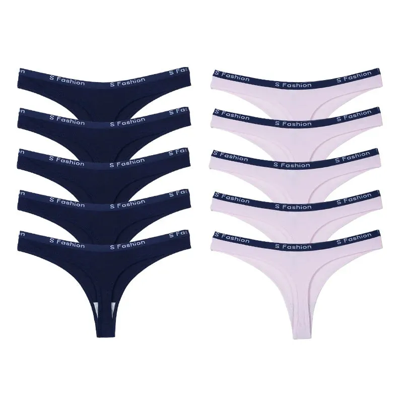 Women's Cotton Thongs Comfortable Letter G-string