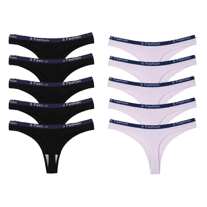 Women's Cotton Thongs Comfortable Letter G-string