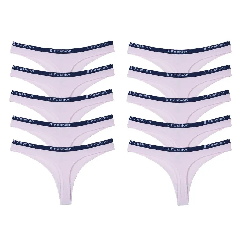 Women's Cotton Thongs Comfortable Letter G-string