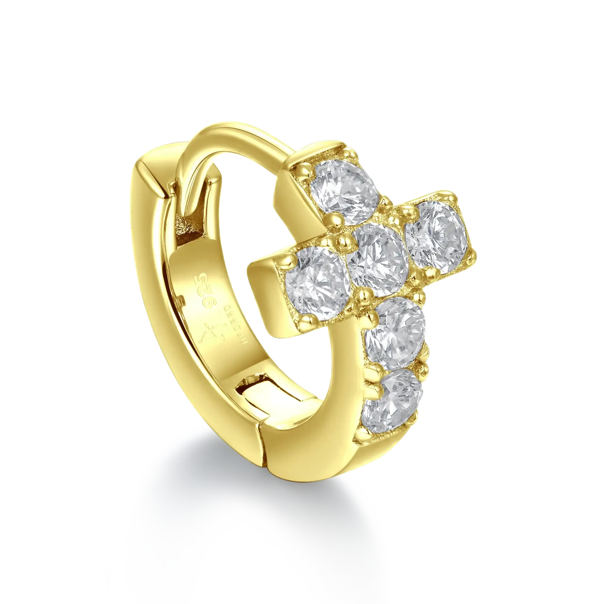 Women's Cross Hoop Earrings - Pair