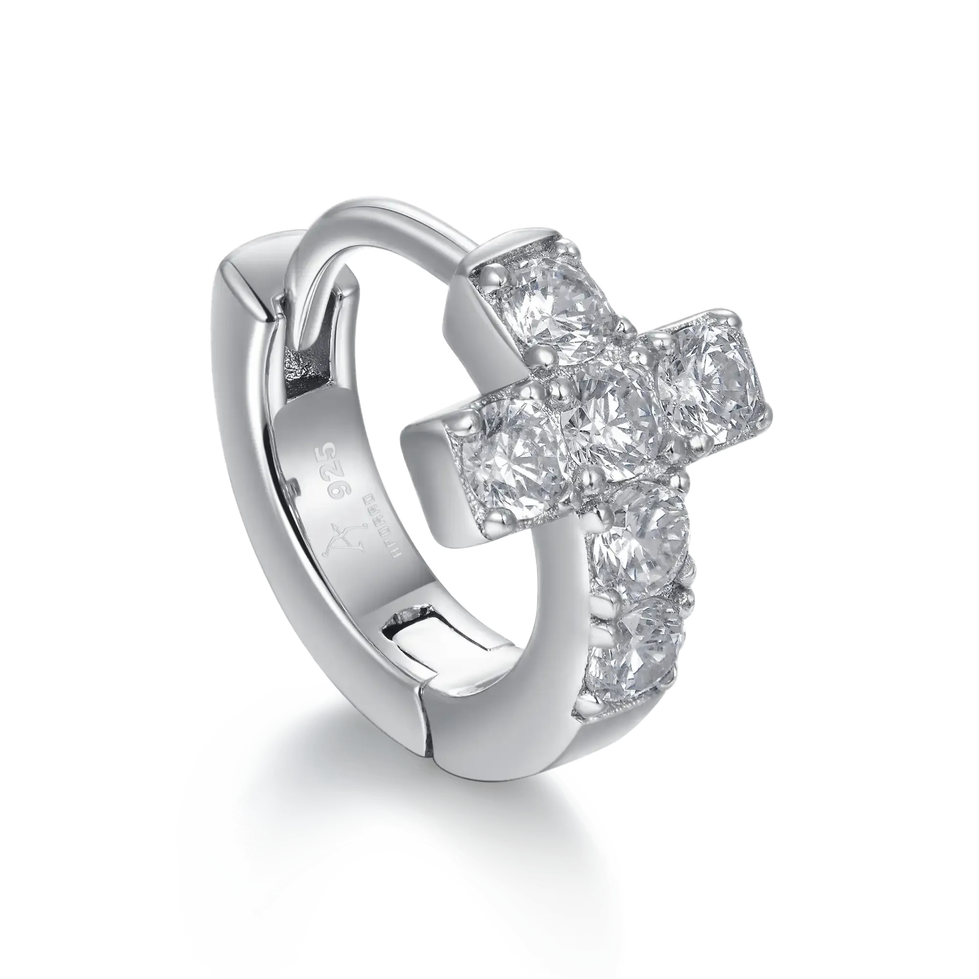Women's Cross Hoop Earrings - Pair