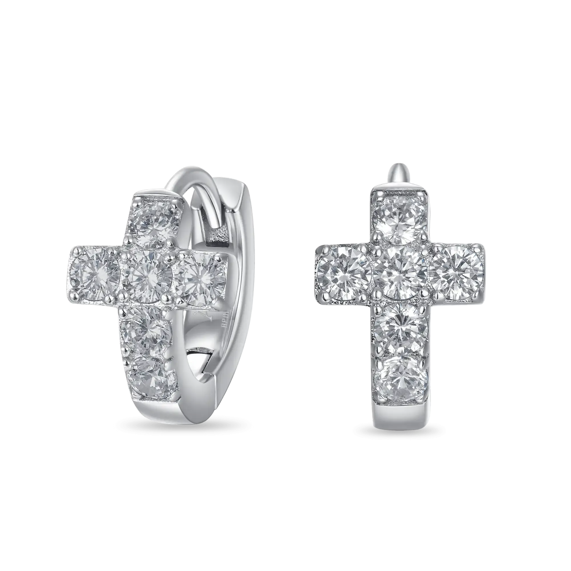 Women's Cross Hoop Earrings - Pair